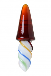Двусторонний фаллоимитатор SEXUS GLASS, L 16 см Ø 4,5 см, стекло, цветной