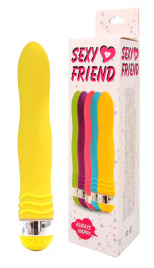 Вагинальный вибратор SEXY FRIEND, L 17,5 см Ø 2,9 см, ABS пластик, жёлтый
