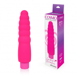 Вагинальный вибратор COSMO, L 15,5 см Ø 3,3 см, силикон, розовый