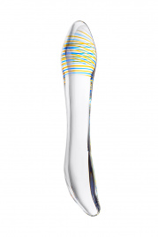 Двусторонний фаллоимитатор SEXUS GLASS, L 22 см Ø 3,5 см, стекло, прозрачный