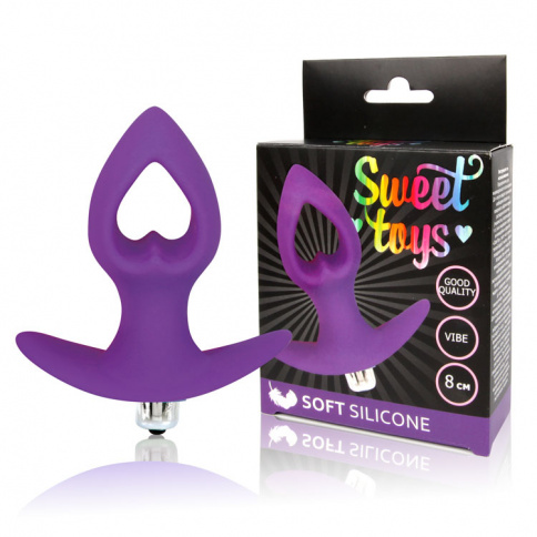 Анальная вибровтулка SWEET TOYS, L 8 см Ø 4 см, силикон, фиолетовая фото 1
