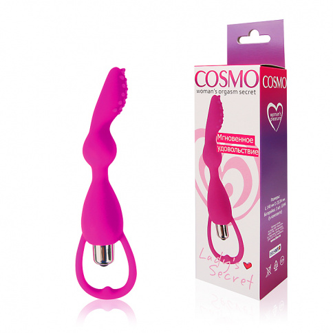 Вибратор COSMO для точки G, L 14 см Ø 2,5/3,4 см, силикон, розовый фото 1