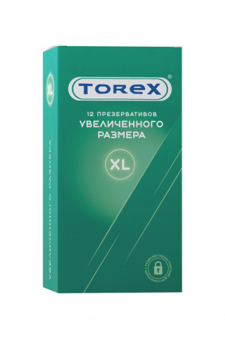Презервативы TOREX, увеличенного размера, L 19 см Ø 5,4 см, 12 шт. фото 1