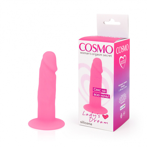 Анальный фаллоимитатор COSMO, L 10 см Ø 2,3 см, силикон, розовый фото 1