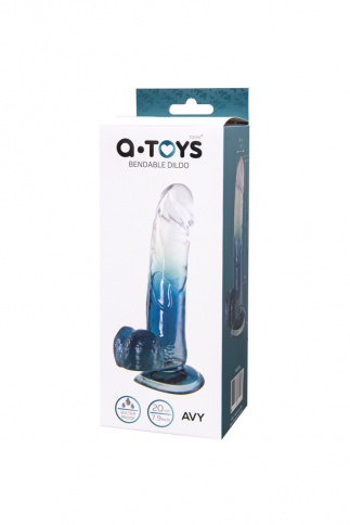 Реалистичный фаллоимитатор A-Toys “AVY”, L 20 см Ø 4 см, TPE, прозрачно-синий фото 5