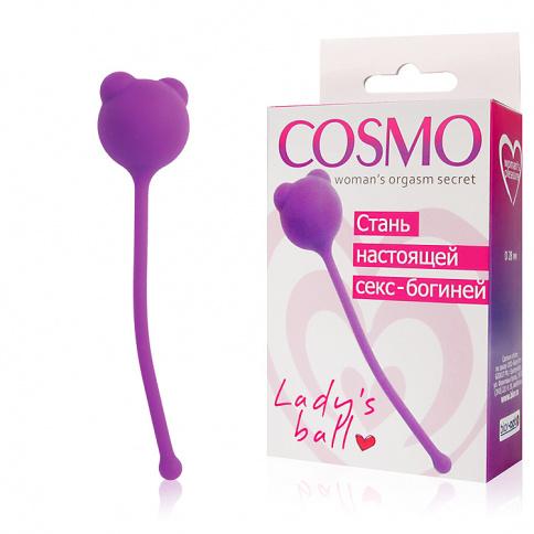 Вагинальный шарик COSMO, Ø 2,8 см 30 г, силикон, фиолетовый фото 1