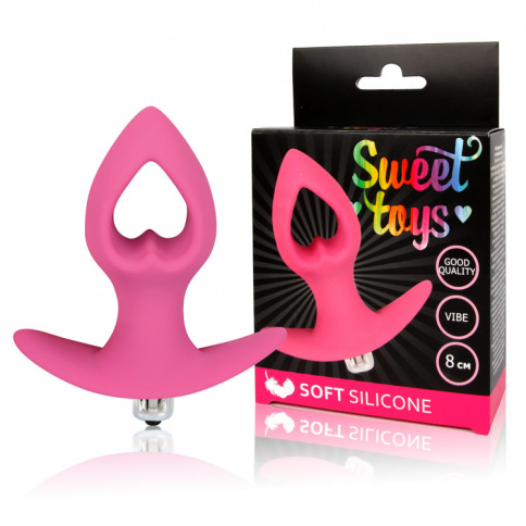 Анальная вибровтулка SWEET TOYS, L 8 см Ø 4 см, силикон, розовая фото 1
