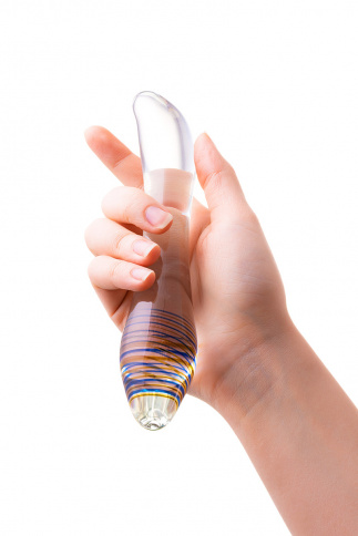 Двусторонний фаллоимитатор SEXUS GLASS, L 22 см Ø 3,5 см, стекло, прозрачный фото 3